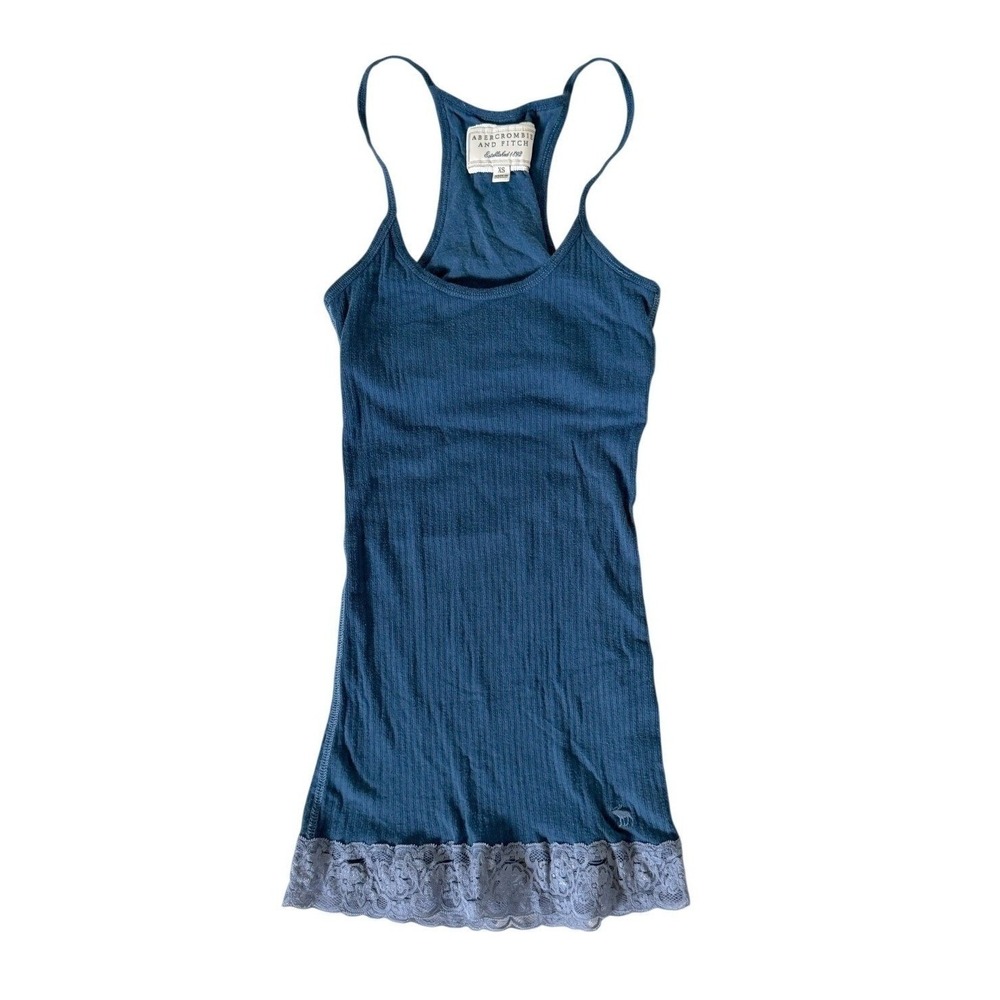 VTG Y2K Abercrombie & Fitch XS Lace Ribbed Tank Top Bella Swan Elena Gilbert